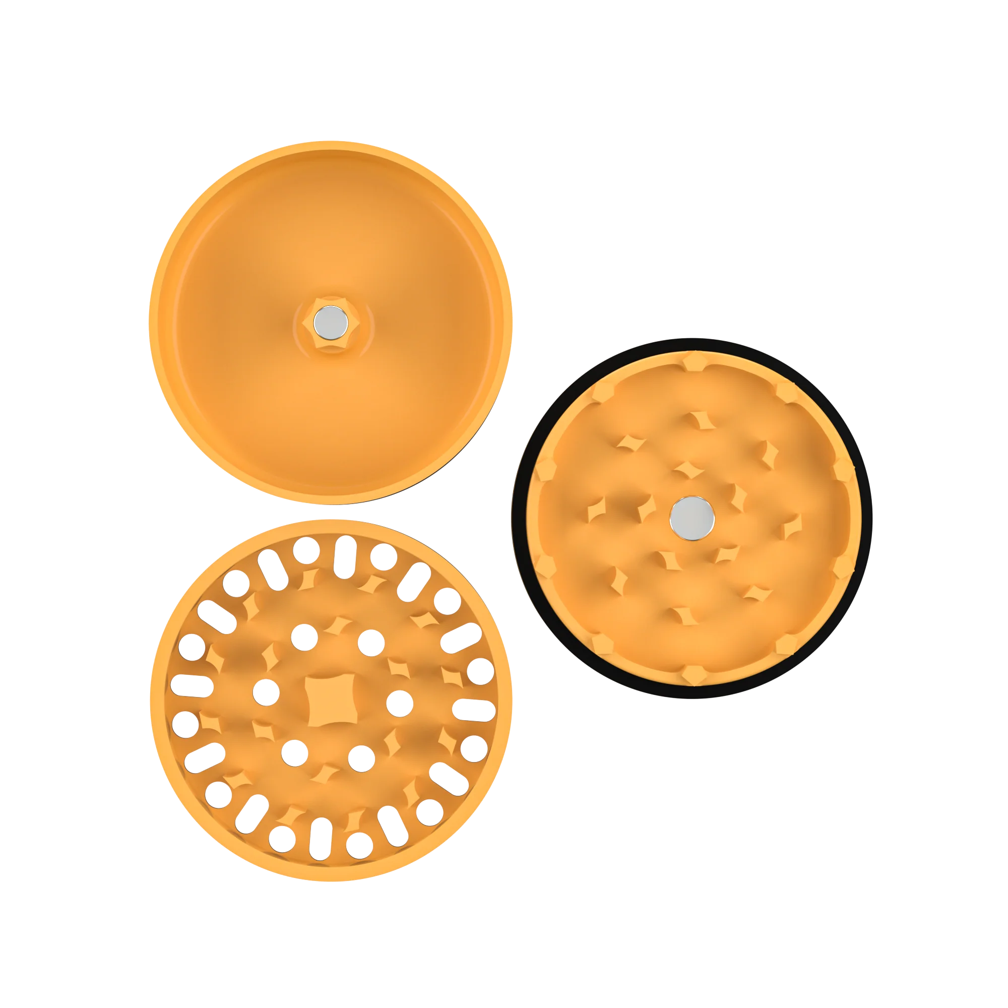 Bud 3-Part Ceramic Ultra Non-Stick Grinder 55mm - Yellow - Image 6