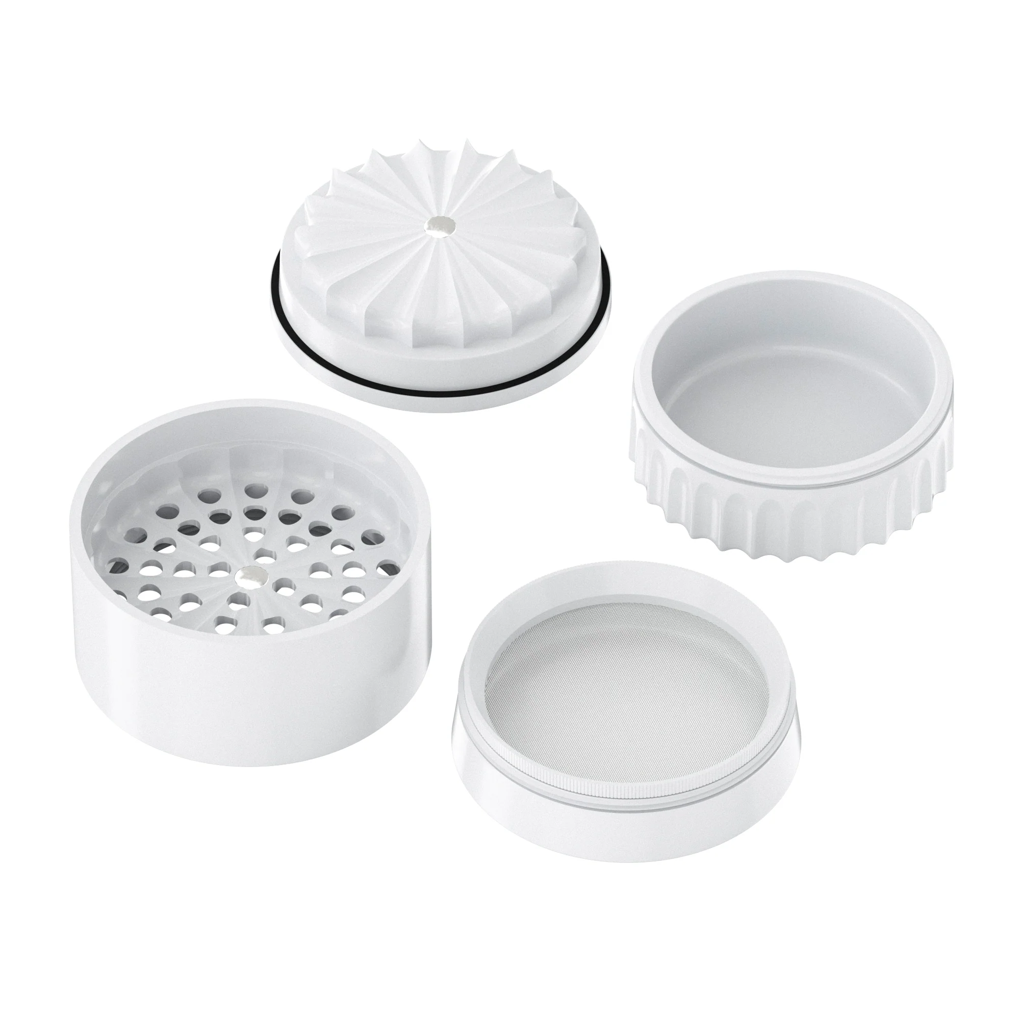 Bud 5-Part Ceramic v3 Non-Stick Grinder 62mm - White - Image 7