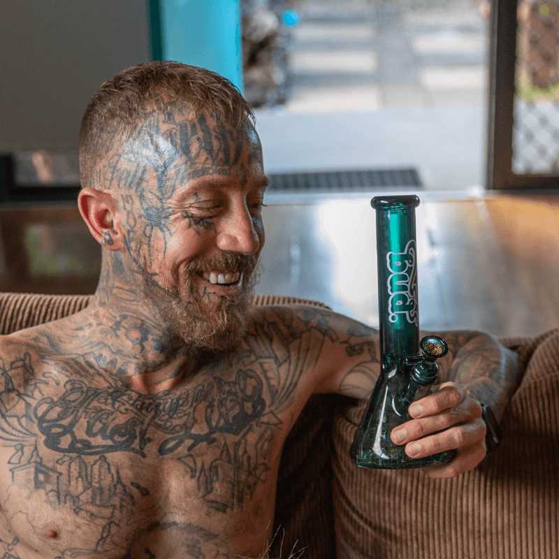 Bud Beaker Bong 25cm - Teal - Image 7
