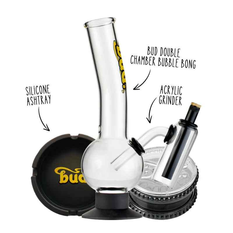 Bud Double Chamber Bubble Bong Bundle - Image 2