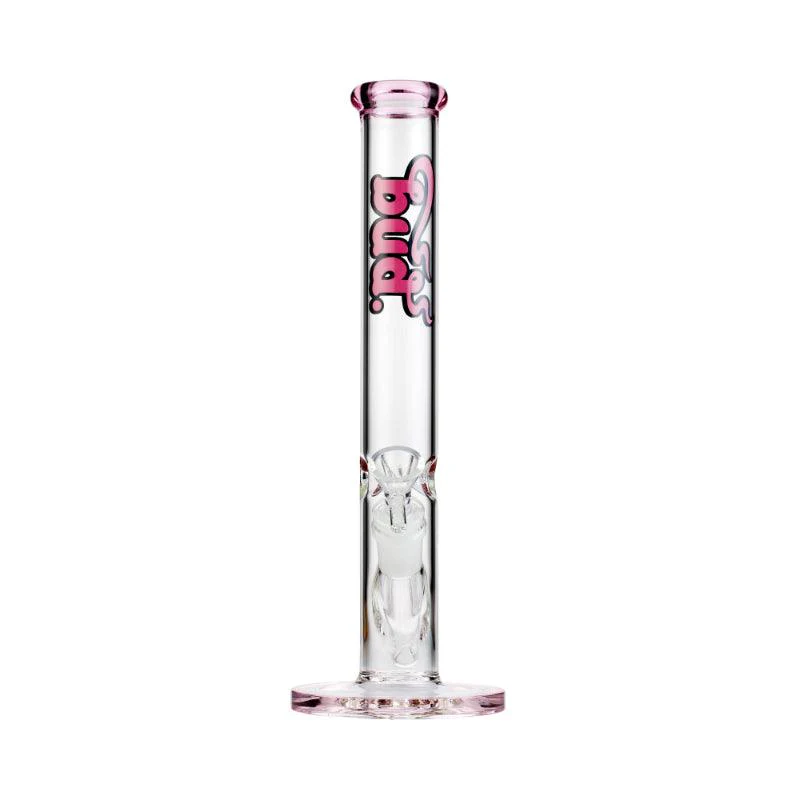 Bud Straight Tube Bong 30cm - Pink