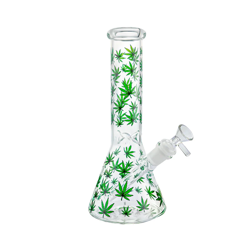 Bud Weed Leaf Beaker Bong 25cm