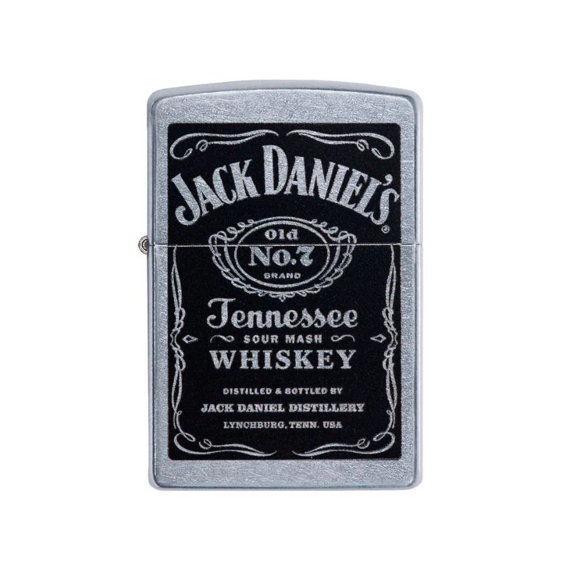 Zippo Jack Daniels Label Street Chrome Lighter