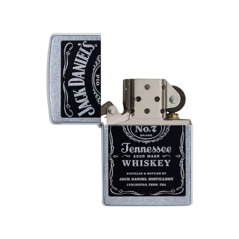 Zippo Jack Daniels Label Street Chrome Lighter - Image 3