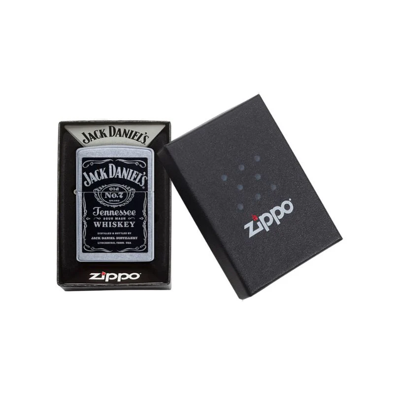 Zippo Jack Daniels Label Street Chrome Lighter - Image 5