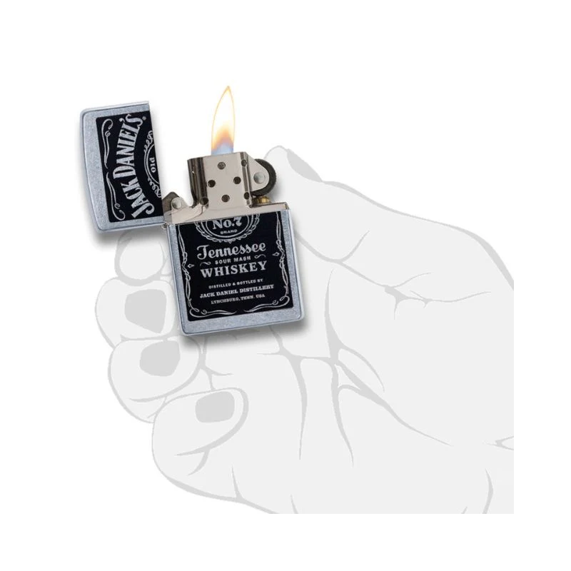Zippo Jack Daniels Label Street Chrome Lighter - Image 6