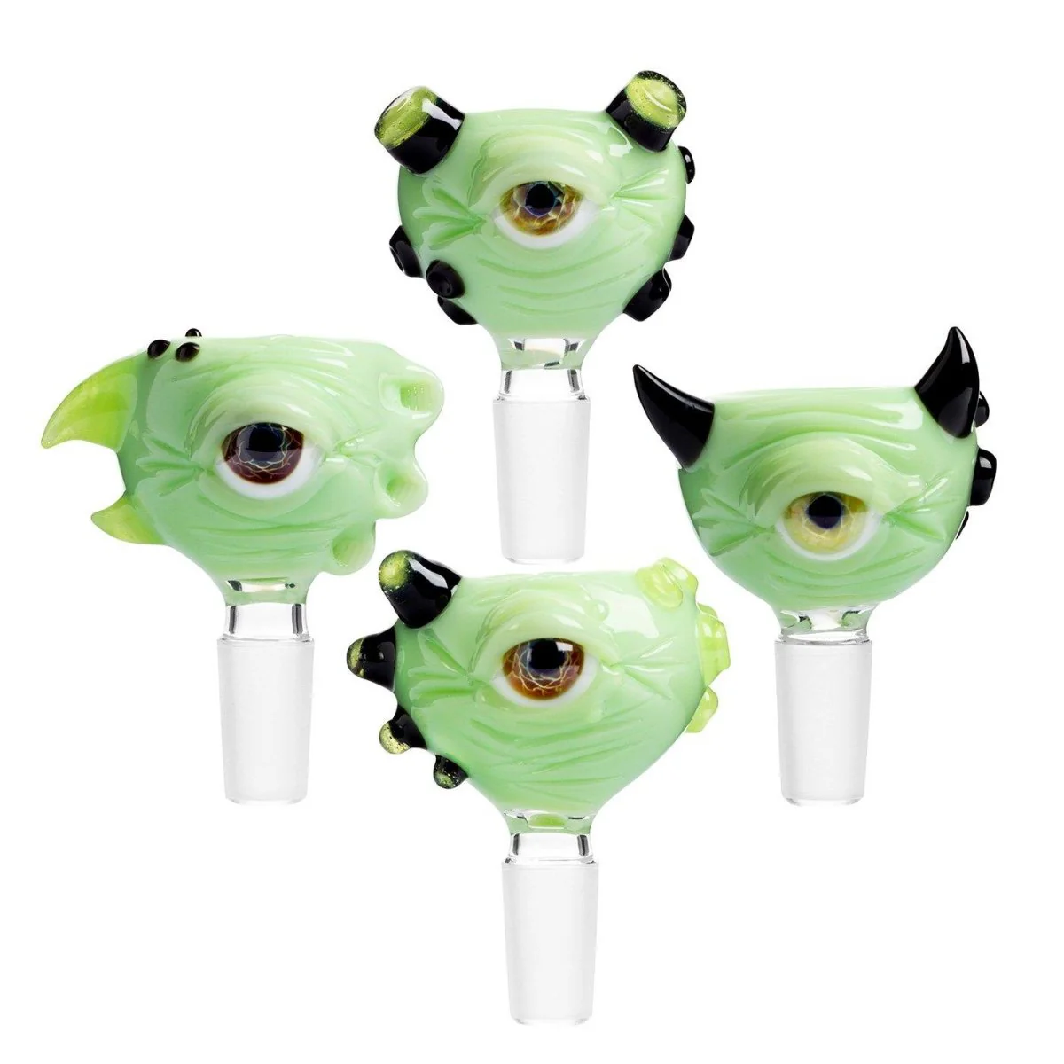 Frank Loves Glass Eyeball Cone Piece 14mm - Lime Green