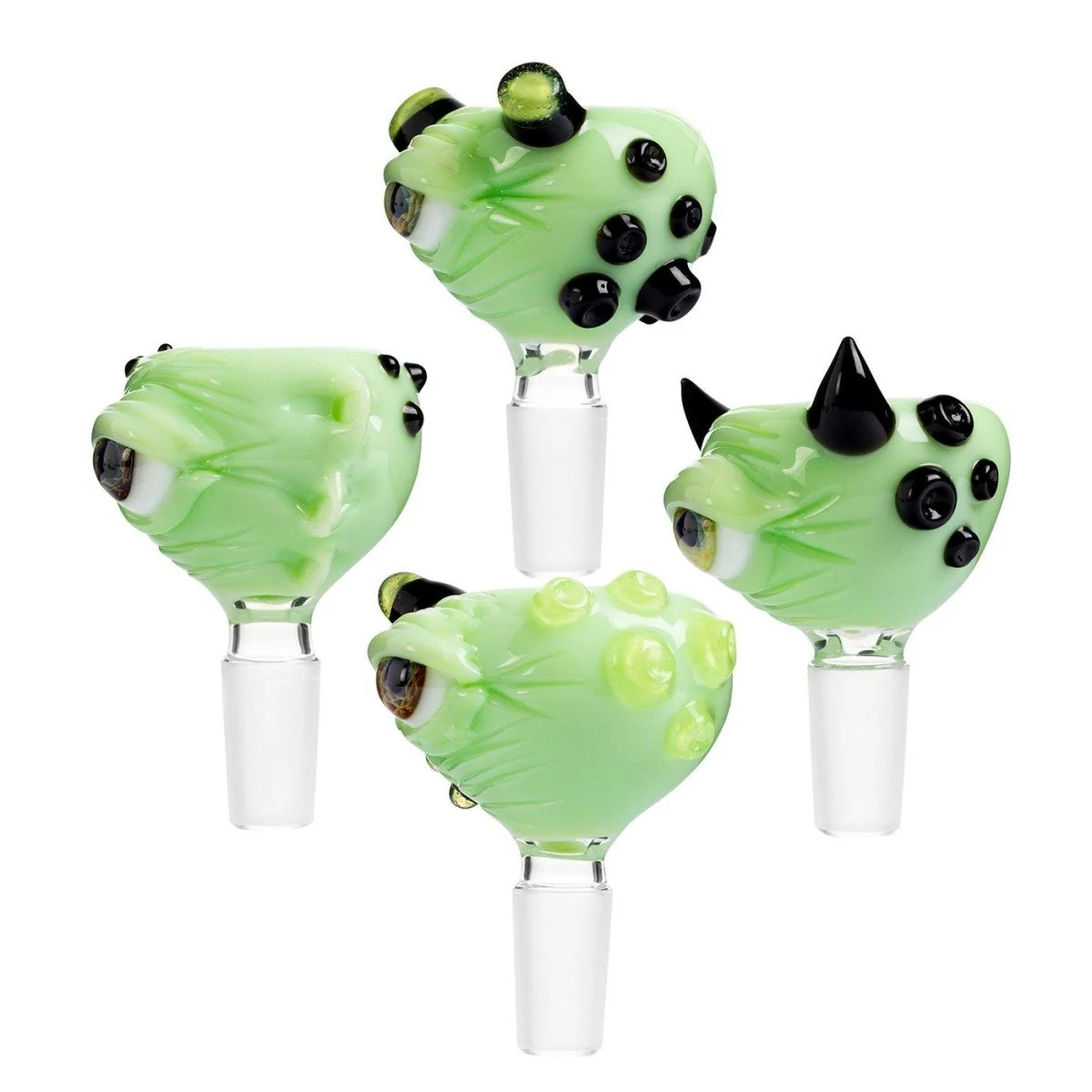 Frank Loves Glass Eyeball Cone Piece 14mm - Lime Green - Image 2
