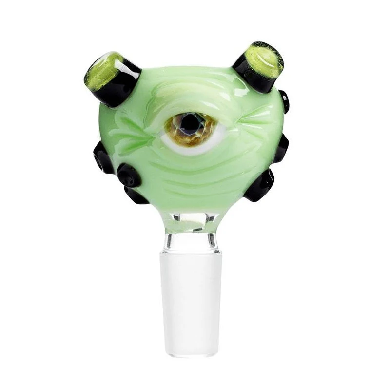 Frank Loves Glass Eyeball Cone Piece 14mm - Lime Green - Image 3