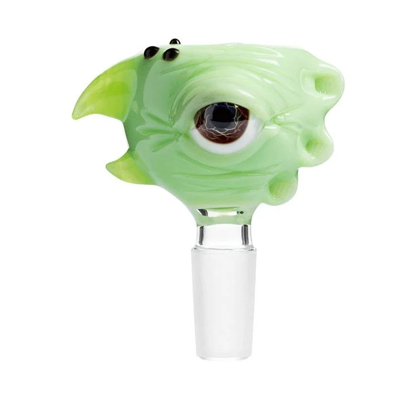 Frank Loves Glass Eyeball Cone Piece 14mm - Lime Green - Image 6