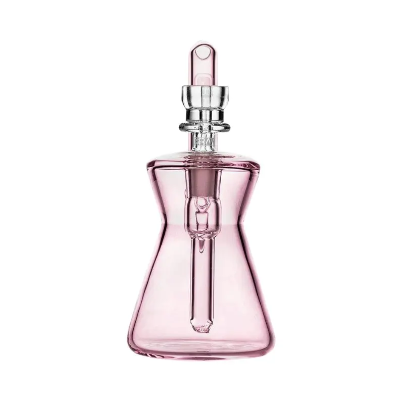 GRAV Hourglass Pocket Bubbler Bong 12cm - Pink - Image 2