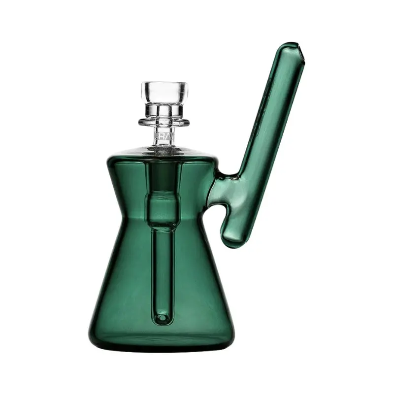 GRAV Hourglass Pocket Bubbler Bong 12cm - Teal - Image 3