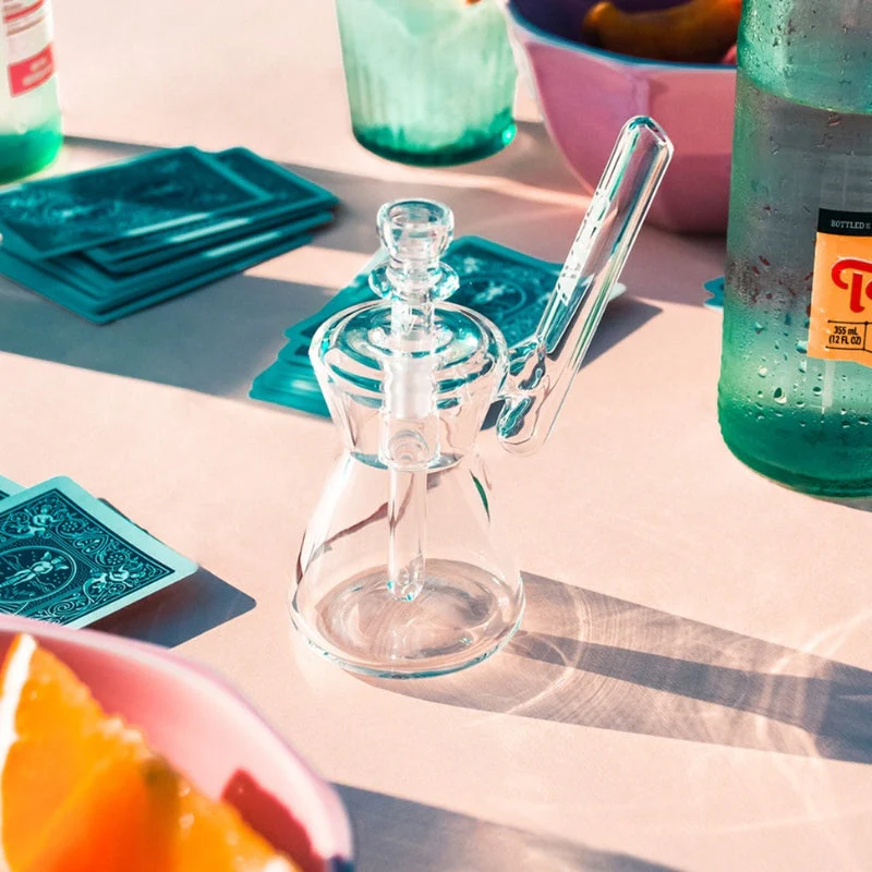 GRAV Hourglass Pocket Bubbler Bong 12cm - Pink - Image 4