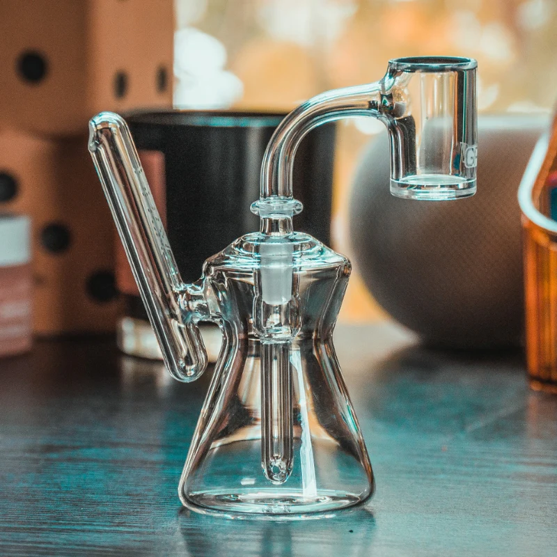 GRAV Hourglass Pocket Bubbler Bong 12cm - Teal - Image 6