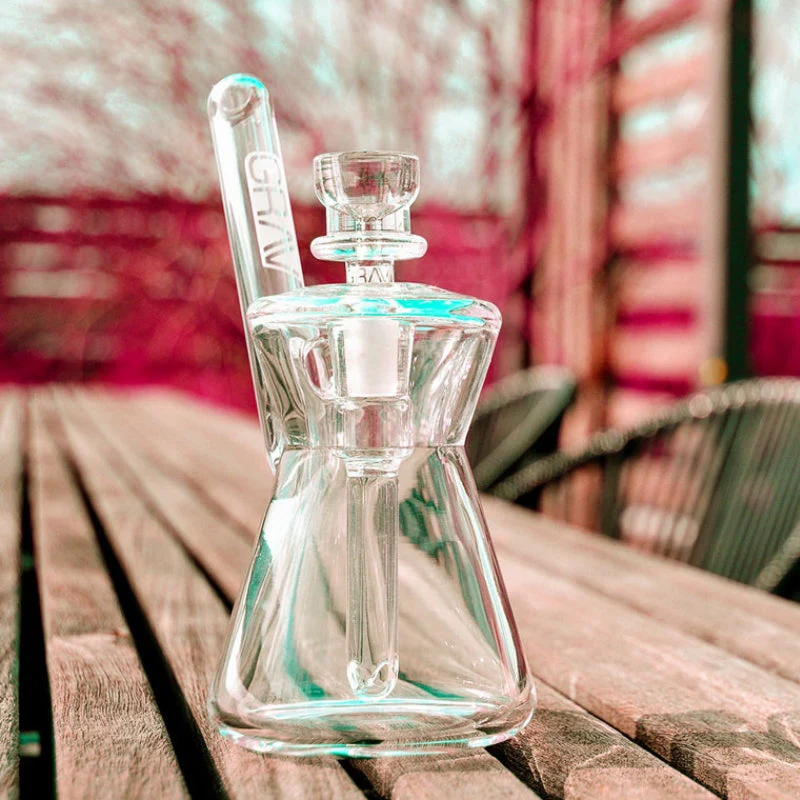 GRAV Hourglass Pocket Bubbler Bong 12cm - Pink - Image 6