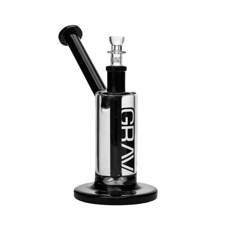 GRAV Medium Upright Bubbler Bong 18cm - Black Accents