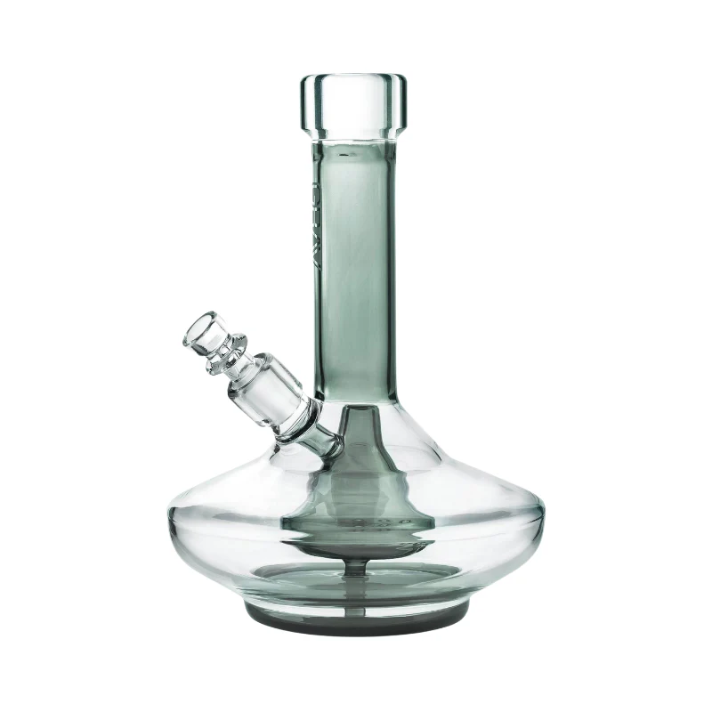 GRAV Small Wide Base Percolator Bong 20cm - Smoke With Clear Accents