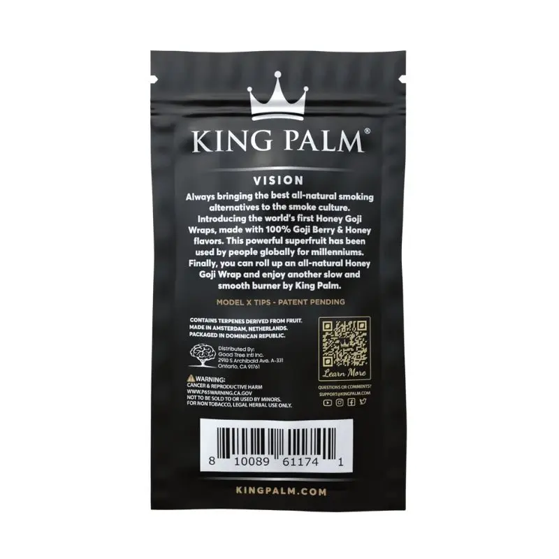 King Palm Flavoured Goji Wraps - Honey (4 Pack) - Image 2