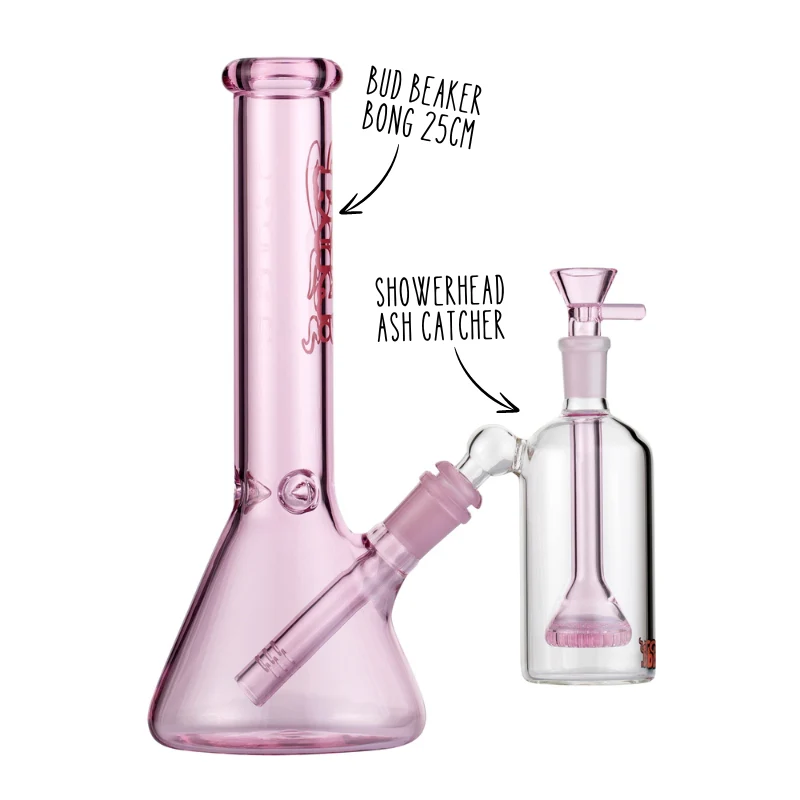 Pink Bud Beaker Bong Bundle - Small - Image 2