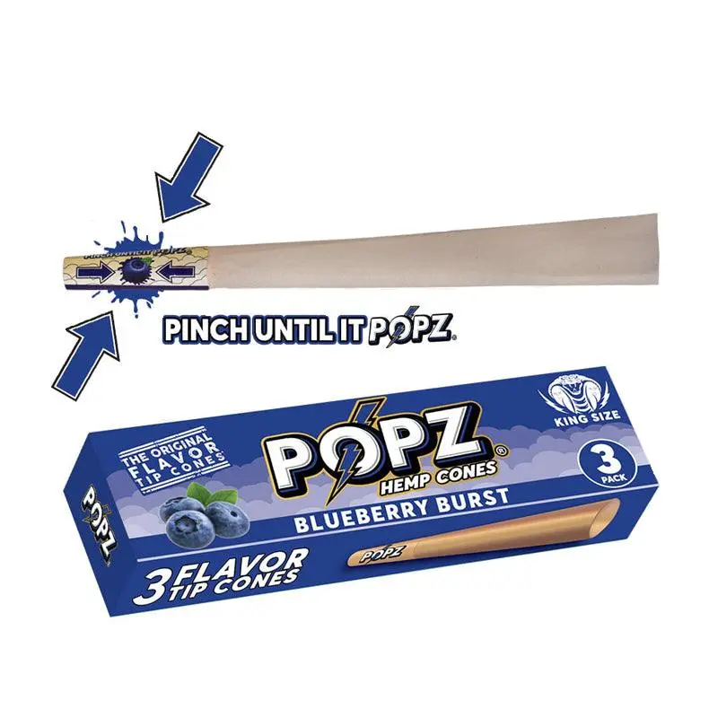 POPZ by King Palm Flavoured Pre-Rolled Hemp Cones (3 Pack) - Image 4