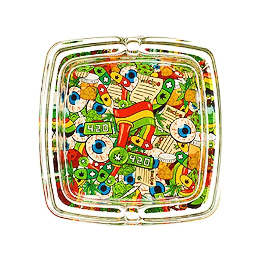 Square Leaf Hip 2Bee Glass Ashtrays - Image 5