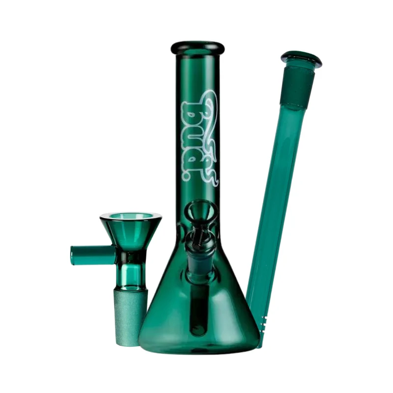 Teal Bud Beaker Bong Bundle - Small