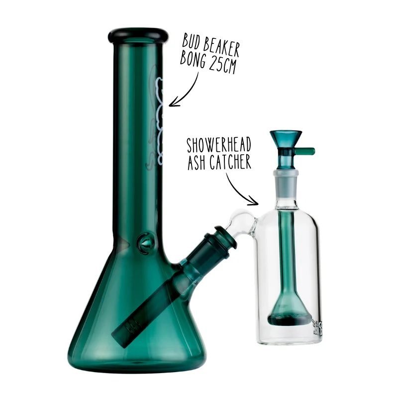 Teal Bud Beaker Bong 25cm Bundle - Small - Image 2