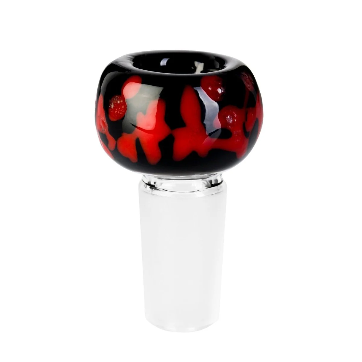 Tribal Glass Cone Piece 14mm - Black & Red