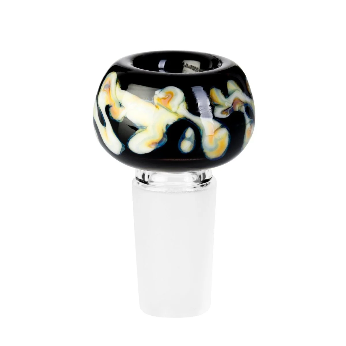 Tribal Glass Cone Piece 14mm - Black & Tan