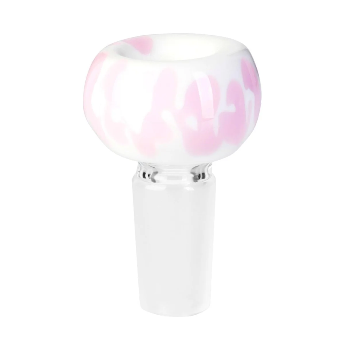 Tribal Glass Cone Piece 14mm - White & Pink