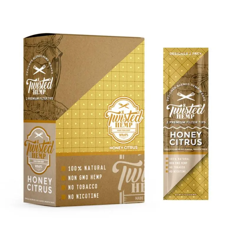 Twisted Hemp Flavoured Hemp Wraps - Honey Citrus (2 Pack) - Image 2
