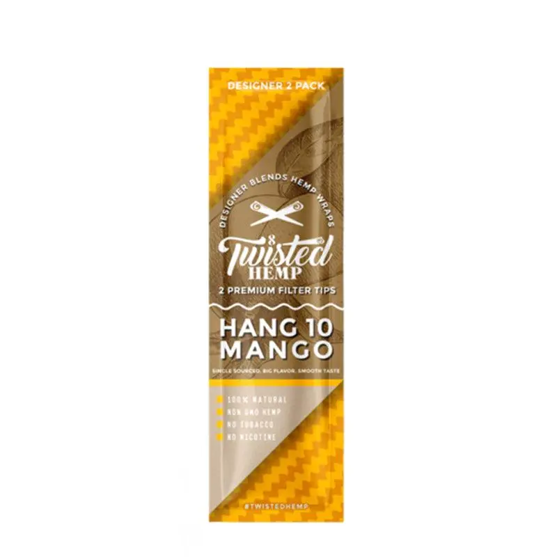 Twisted Hemp Flavoured Hemp Wraps - Hang 10 Mango (2 Pack) - Image 2