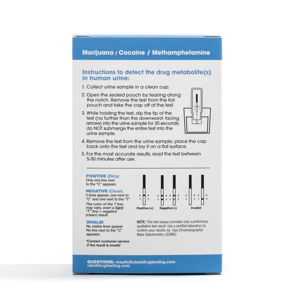 uTest Marijuana THC, Cocaine, Meth 3 Panel Drug Test - Image 2