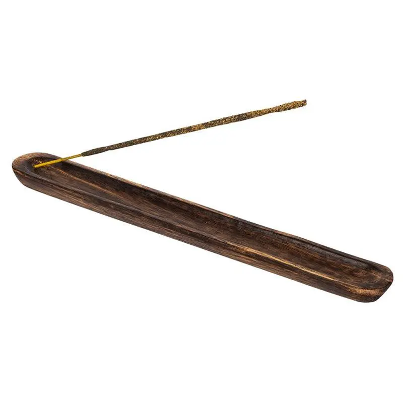 Wooden Burnt Look Incense Holder Ash Catcher