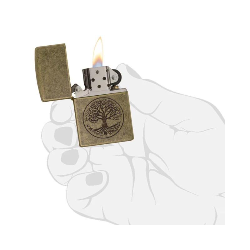 Zippo Tree Of Life Antique Brass Lighter - Image 6