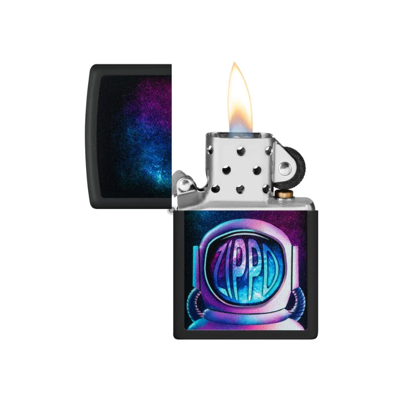 Zippo Astronaut Black Matte Lighter - Image 5