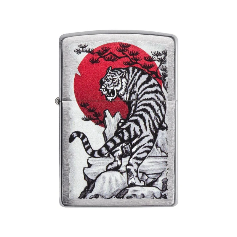 Zippo Brushed Chrome Tiger Sun Lighter