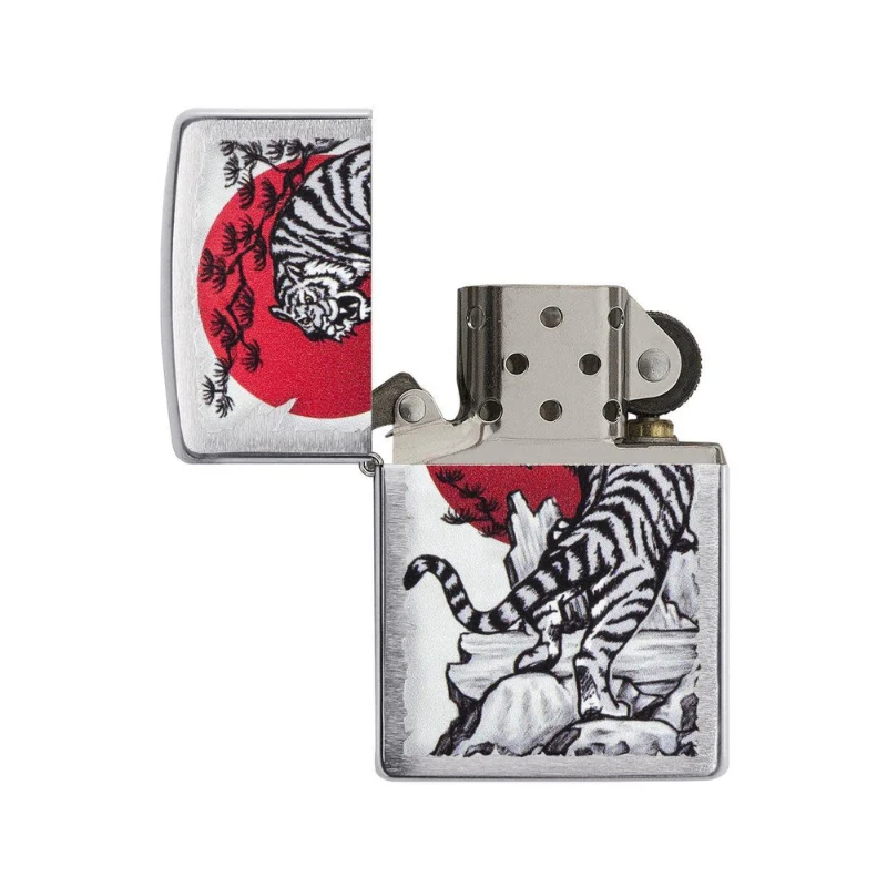 Zippo Brushed Chrome Tiger Sun Lighter - Image 3