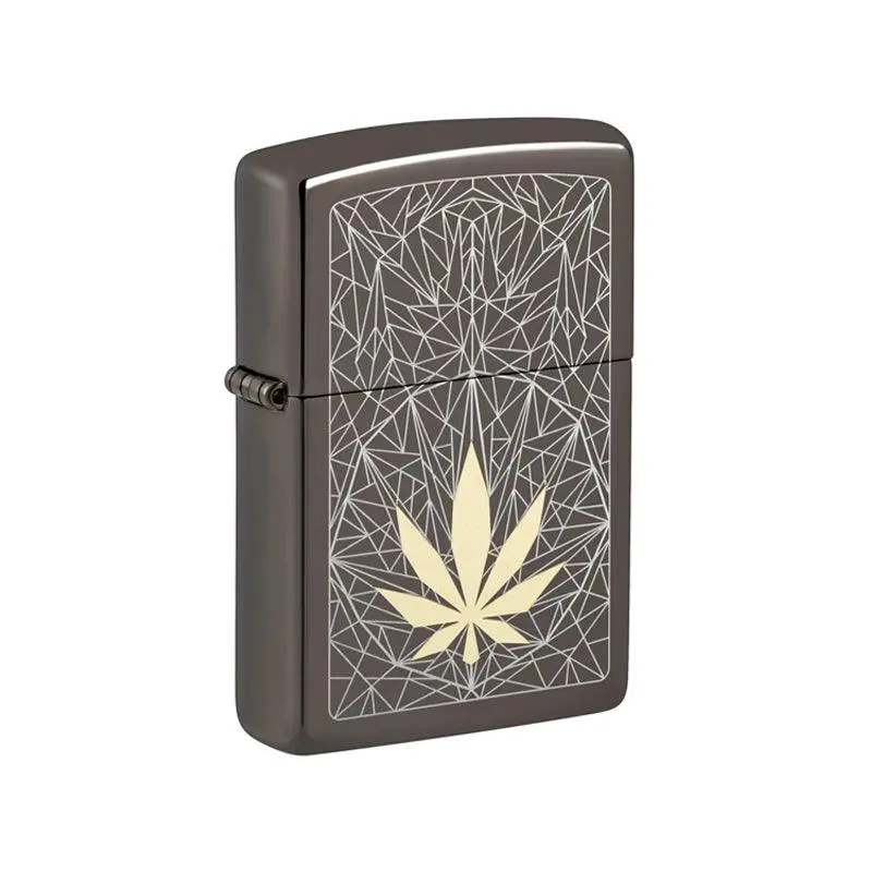 Zippo Cannabis Design Black Ice Lighter - Image 3
