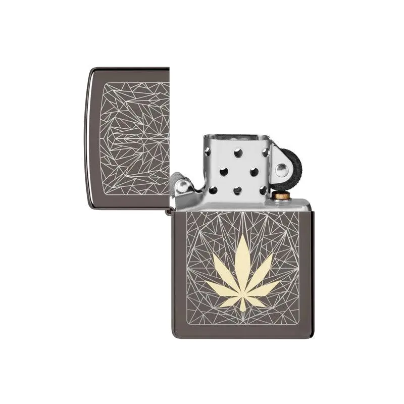 Zippo Cannabis Design Black Ice Lighter - Image 4