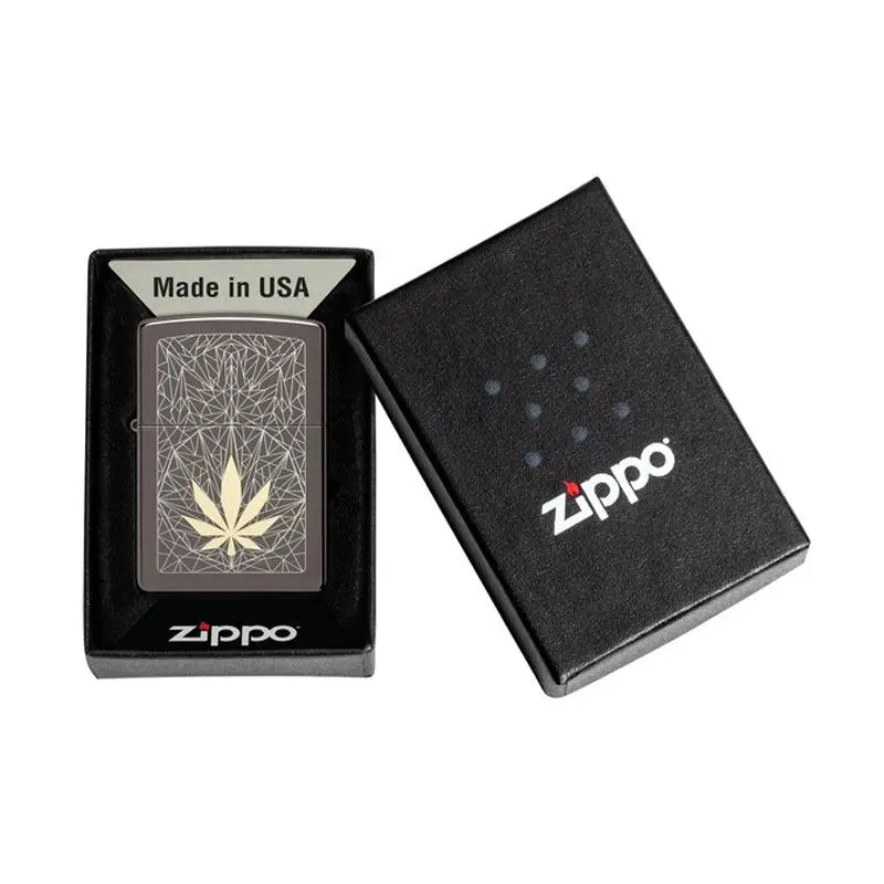 Zippo Cannabis Design Black Ice Lighter - Image 6