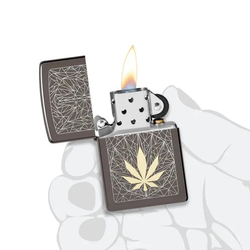 Zippo Cannabis Design Black Ice Lighter - Image 7