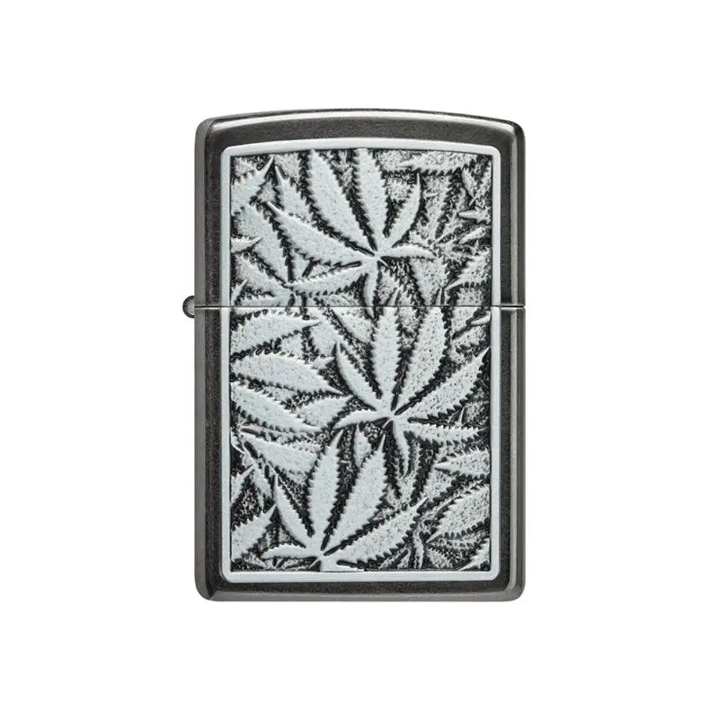 Zippo Cannabis Emblem Design Grey Lighter