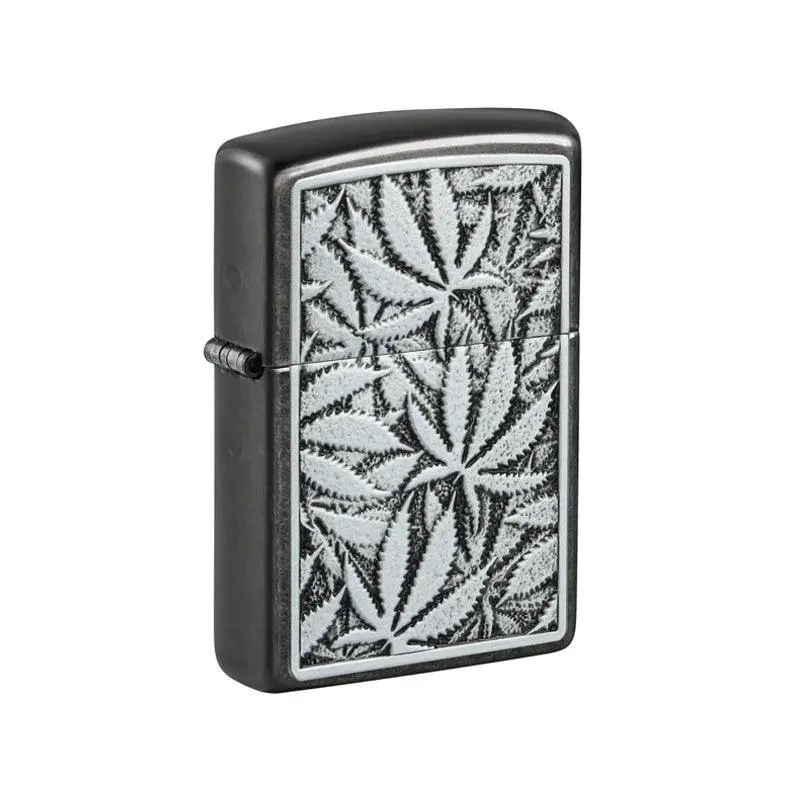 Zippo Cannabis Emblem Design Grey Lighter - Image 3