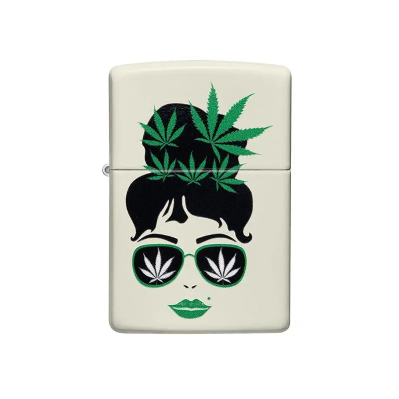 Zippo Cannabis Girl Glow in the Dark Matte Lighter