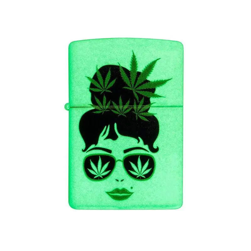 Zippo Cannabis Girl Glow in the Dark Matte Lighter - Image 3