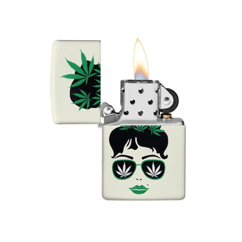 Zippo Cannabis Girl Glow in the Dark Matte Lighter - Image 6