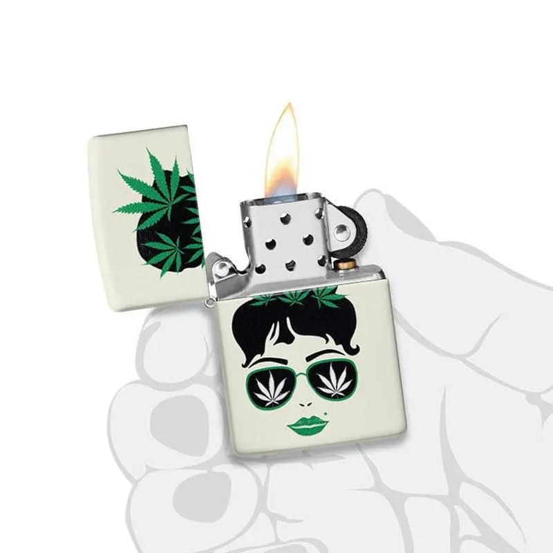 Zippo Cannabis Girl Glow in the Dark Matte Lighter - Image 8