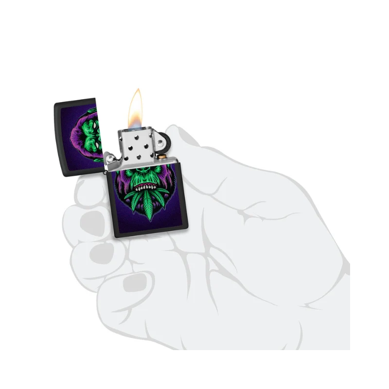 Zippo Cannabis Gorilla Matte Blacklight Lighter - Image 8