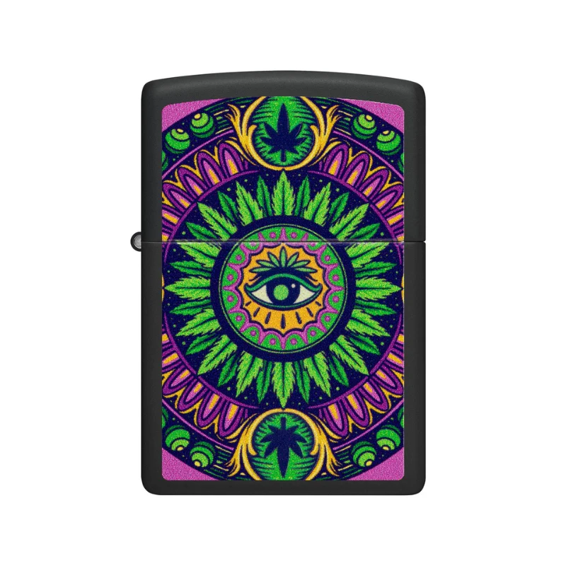Zippo Cannabis Matte Blacklight Lighter